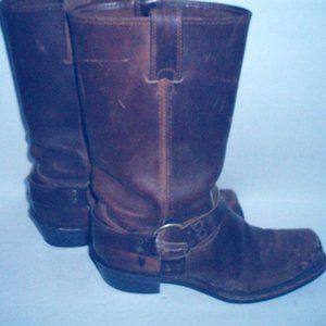 Frye Distressed/Grunge Brown Leather Harness Boots
